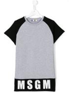 Msgm Kids Logo Print T-shirt, Boy's, Size: 14 Yrs, Grey