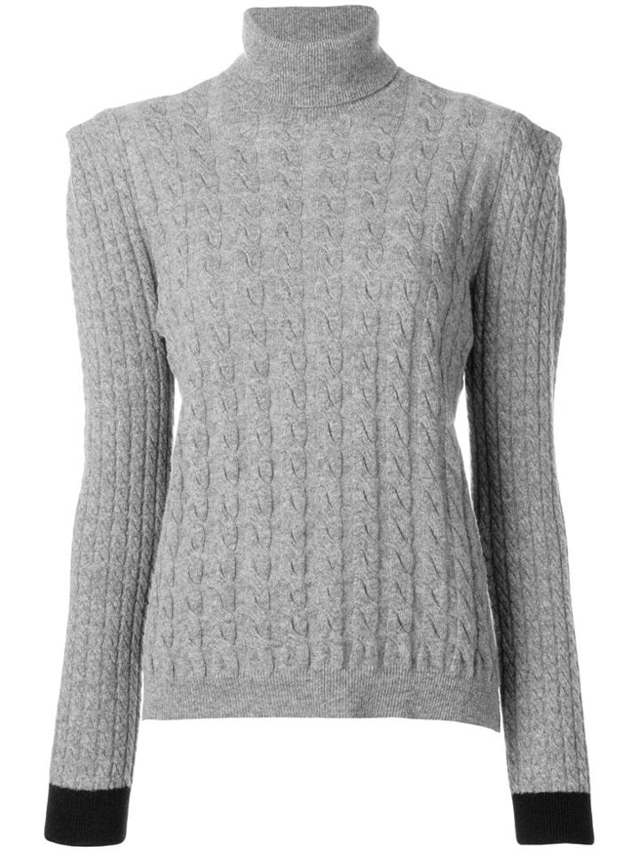 Nude Structured Shoulder Knitted Jumper - Grey