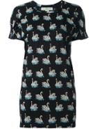 Stella Mccartney Swan Print T-shirt, Women's, Size: 38, Black, Silk/cotton
