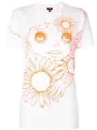 Callipygian Floral Face Oversized T-shirt - White