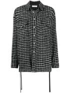 Faith Connexion Houndstooth Knit Shirt Jacket - Black