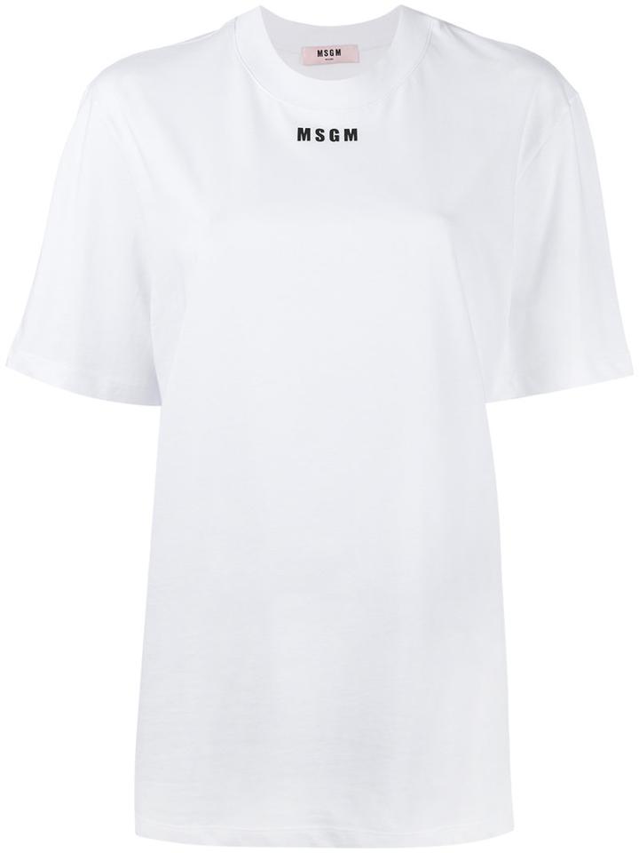 Msgm - Logo T-shirt - Women - Cotton - M, White, Cotton