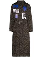 Raf Simons Leopard Print Photographic Overcoat - Green: