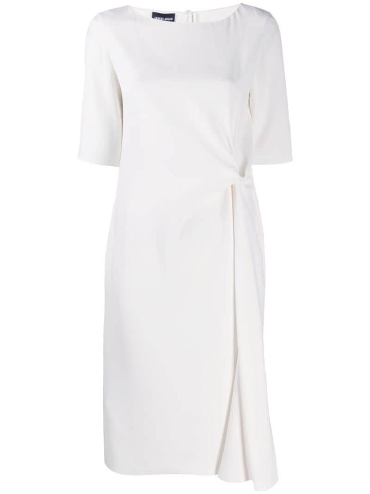 Giorgio Armani Draped Side Cady Dress - White