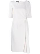 Giorgio Armani Draped Side Cady Dress - White