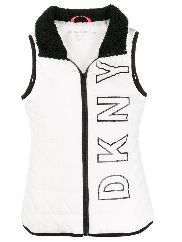 Dkny Logo Print Gilet - White