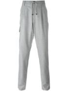 Brunello Cucinelli Cargo Pocket Trousers, Men's, Size: 50, Grey, Cotton/viscose/wool