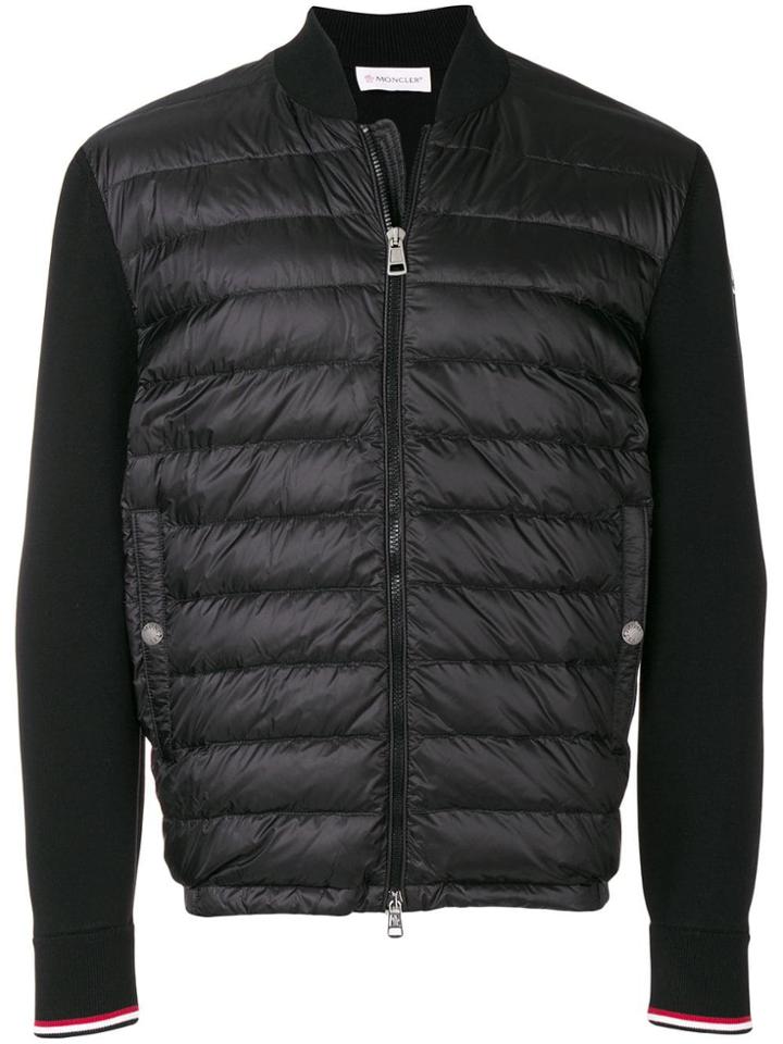 Moncler Knitted Sleeve Puffer Jacket - Blue