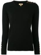 Burberry - Buttoned Detail Jumper - Women - Cashmere - L, Black, Cashmere