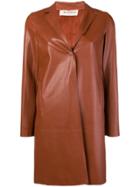 Blanca Faux Leather Coat - Brown
