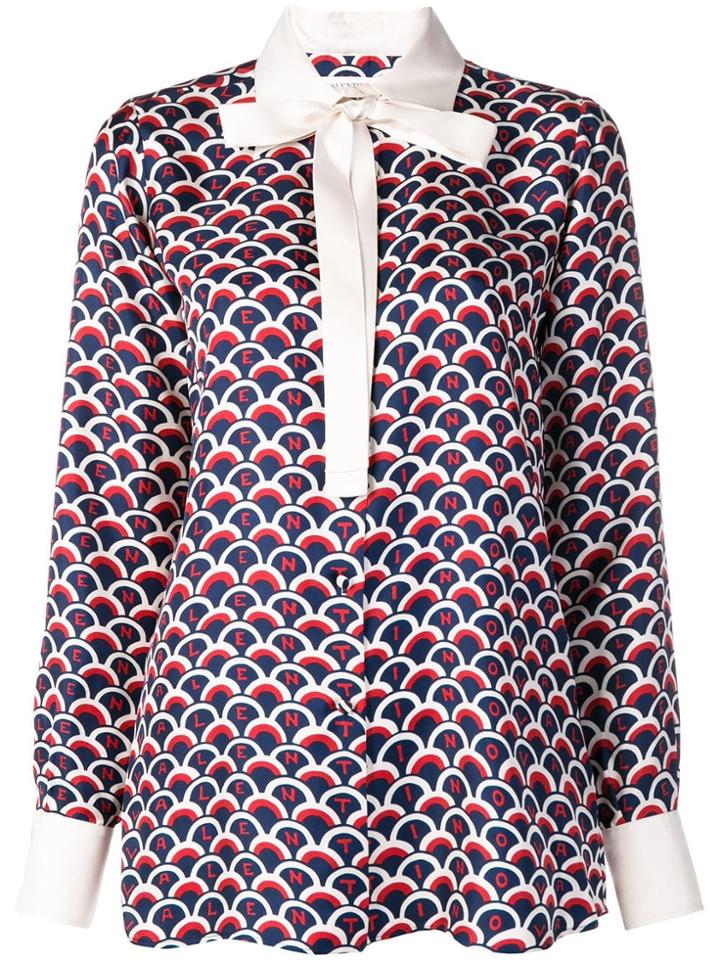 Valentino Logo Scale Print Blouse - Blue