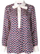 Valentino Logo Scale Print Blouse - Blue