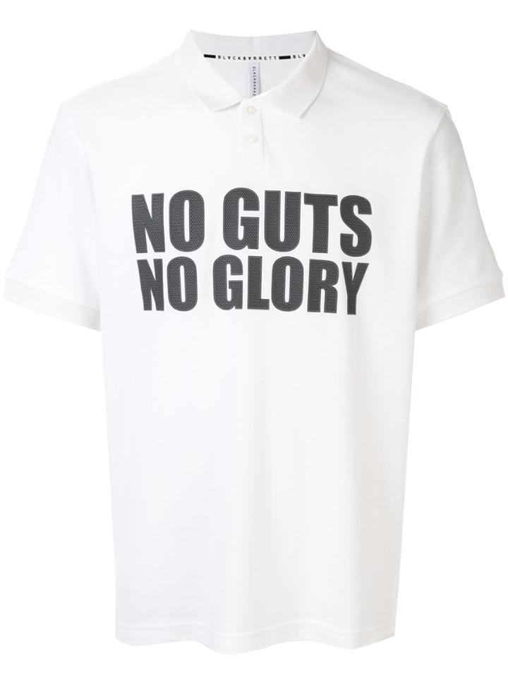 Blackbarrett Slogan Print Polo Top - White