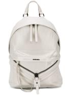 Diesel Coated Leather Patched Backpack - White