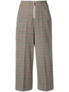 Dondup Cropped Checked Trousers - Brown