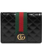 Gucci Leather Card Case With Double G - Black
