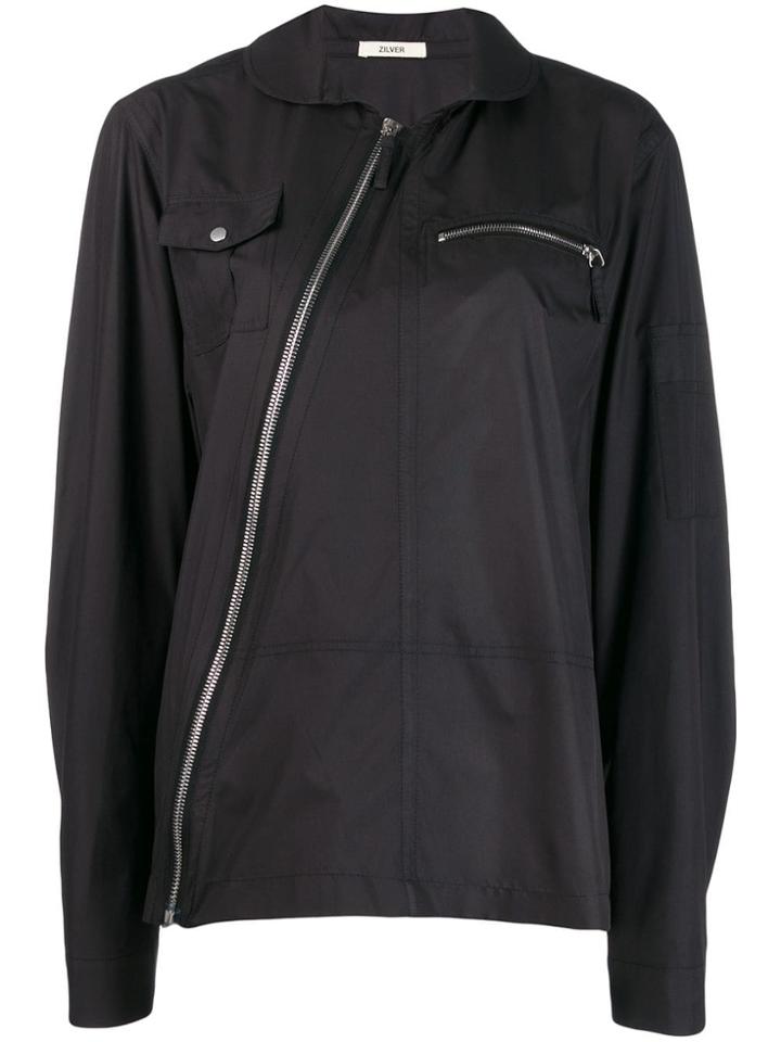 Zilver Button-down Shirt In Bci Cotton - Black