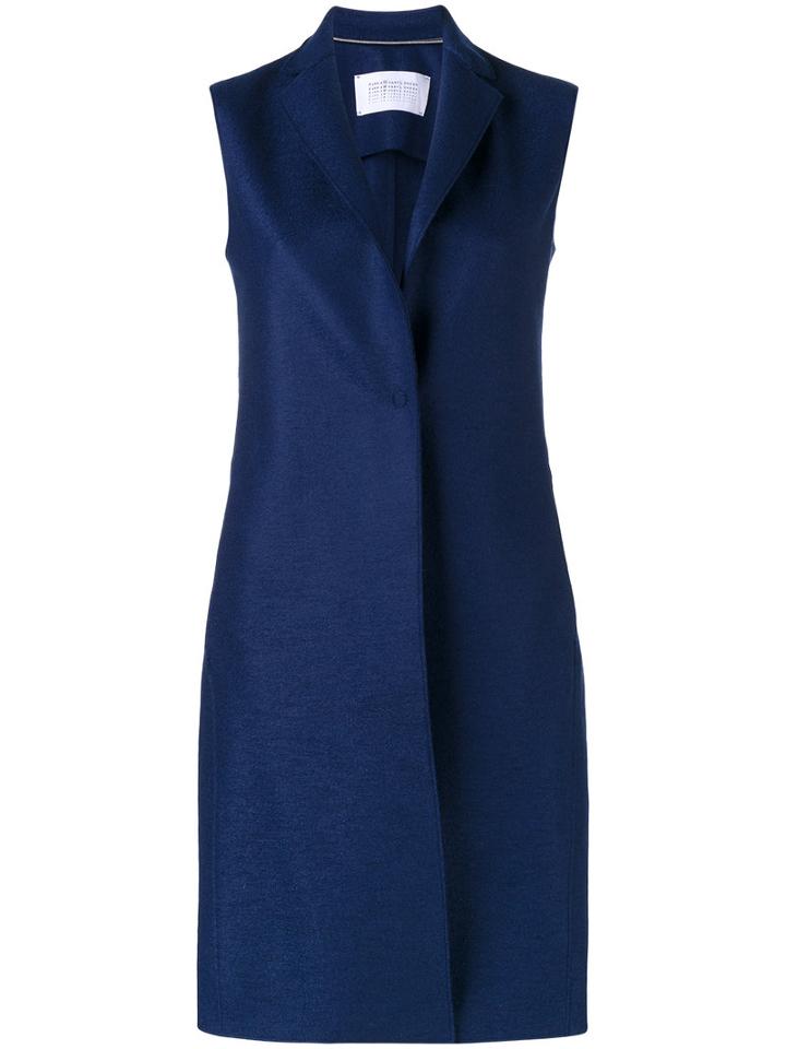 Harris Wharf London Long Waistcoat, Women's, Size: 42, Blue, Wool