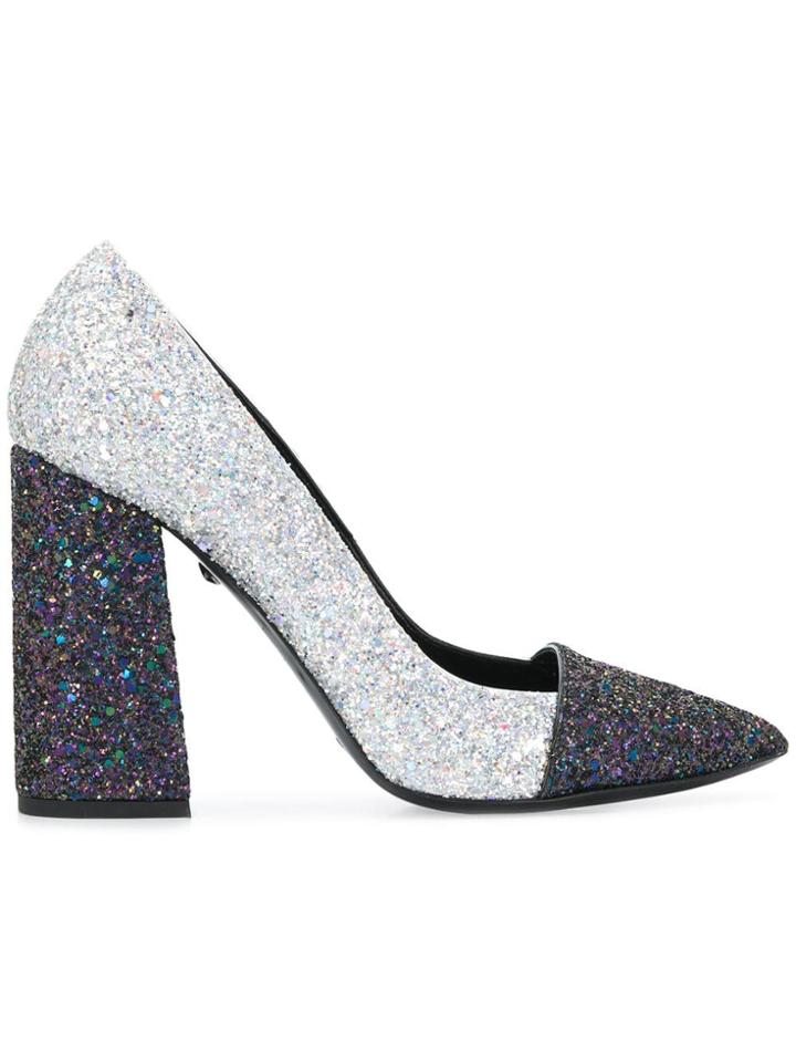 Just Cavalli Glitter Pointed Pumps - Metallic