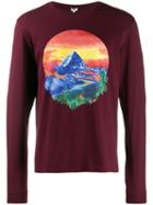 Kenzo Painted Landscape Long-sleeved T-shirt - Purple