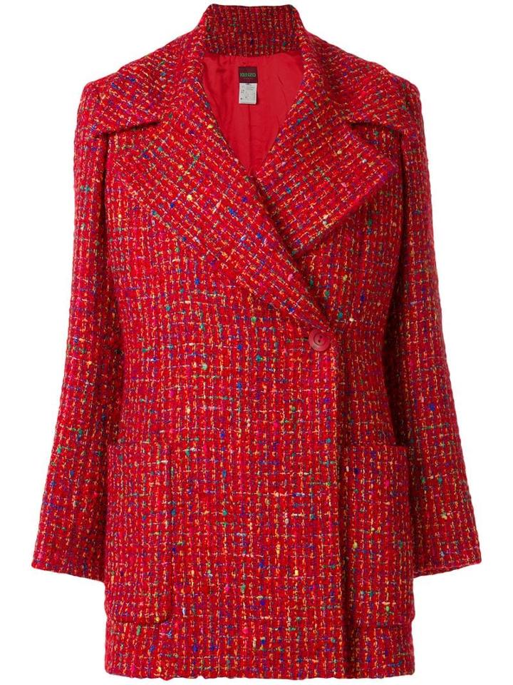 Kenzo Pre-owned Revere Collar Coat - Red