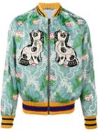 Gucci - Embroidered Bomber Jacket - Men - Silk/polyamide/polyester/metal - 54, Blue, Silk/polyamide/polyester/metal
