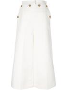 Msgm Flared Cropped Trousers - White
