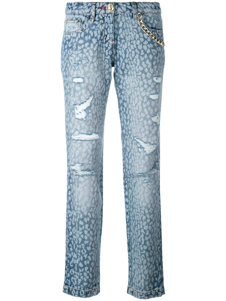 Philipp Plein Animal Print Jeans - Blue