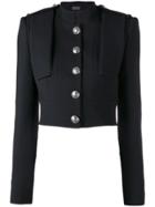 Alexander Mcqueen Cropped Military Jacket - Black