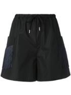 Drawstring Fringe Pocket Shorts - Women - Cotton/polyester - 38, Black, Cotton/polyester, See By Chloé
