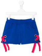 Msgm Kids Tie Fastening Shorts, Toddler, Size: 4 Yrs, Blue