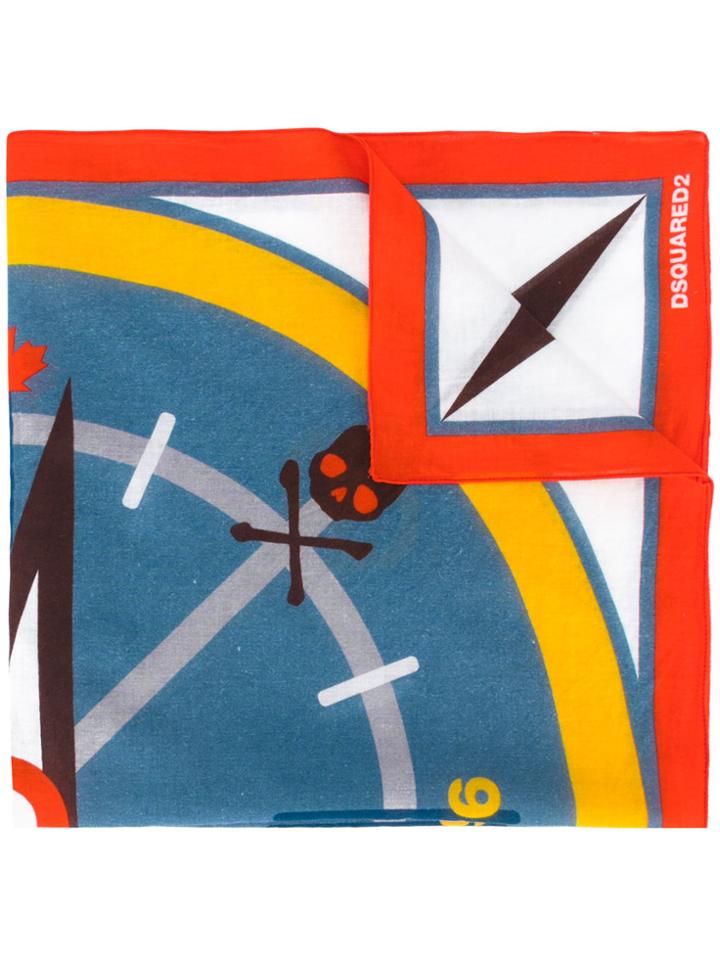 Dsquared2 Compass Print Scarf - Multicolour
