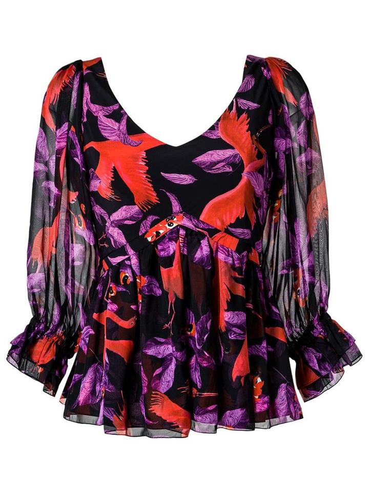 Isolda - Silk Printed Blouse - Women - Silk - 36, Black, Silk