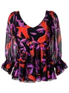 Isolda - Silk Printed Blouse - Women - Silk - 36, Black, Silk