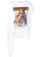 Christopher Kane 'horsepower' Asymmetric T-shirt - White