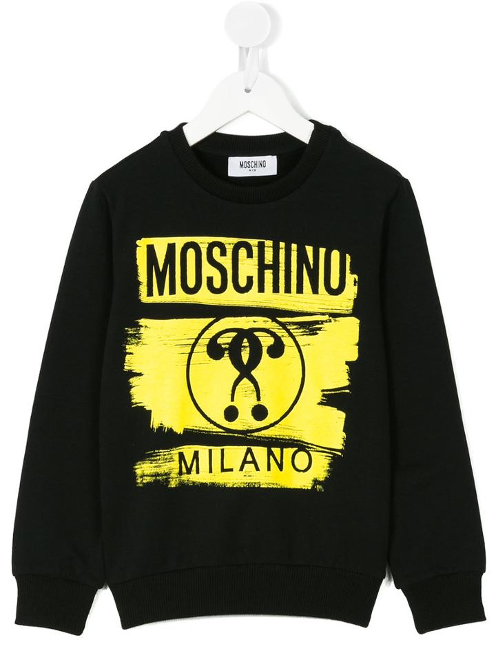 Moschino Kids - Question Mark Logo Sweatshirt - Kids - Cotton/spandex/elastane - 6 Yrs, Black