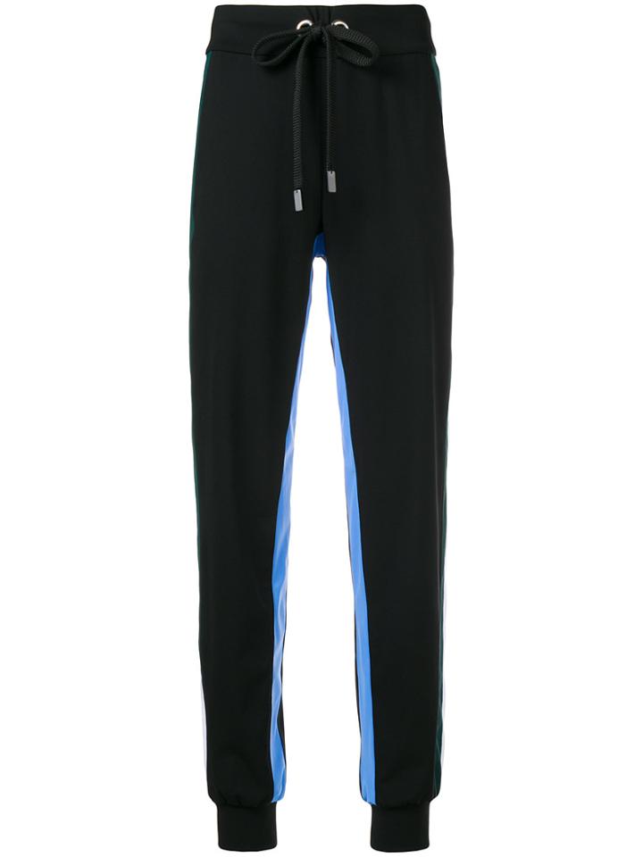 No Ka' Oi Stripe Trim Tapered Tracksuit Bottoms - Black