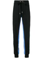 No Ka' Oi Stripe Trim Tapered Tracksuit Bottoms - Black