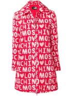 Love Moschino Logo Printed Coat - Red