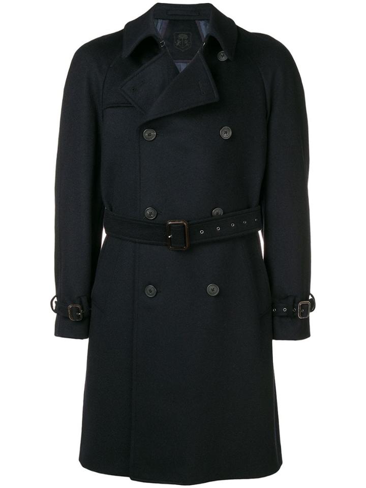 Corneliani Belted Midi Coat - Blue
