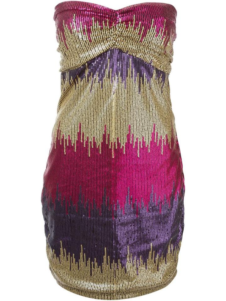 Versace Vintage Strapless Sequined Mini Dress