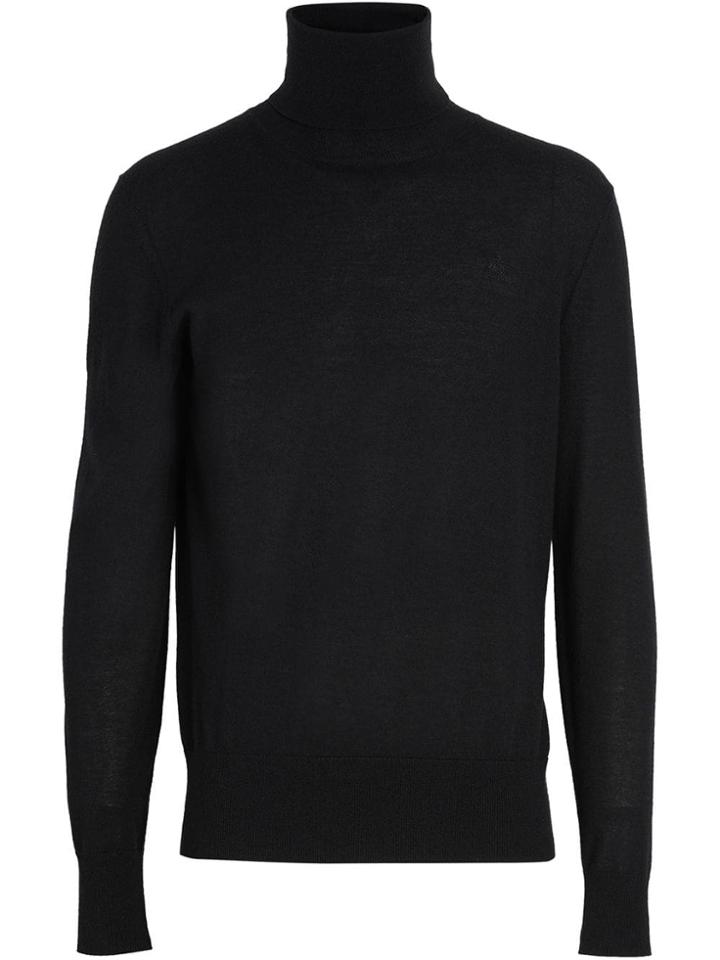 Burberry Cashmere Silk Roll-neck Sweater - Black