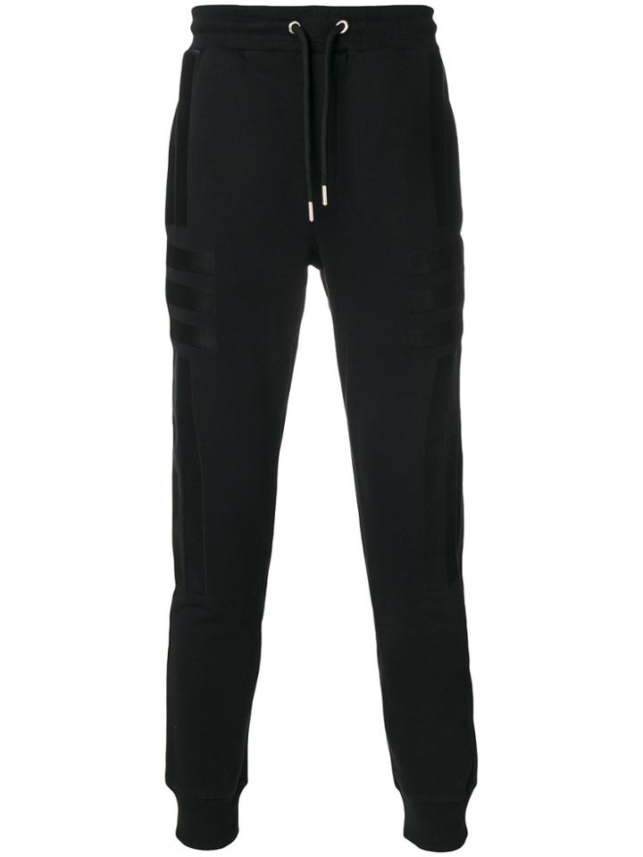 Les Hommes Urban Stripe Panel Sweatpants - Black