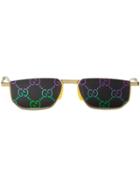 Gucci Eyewear Motif-lens Sunglasses - Gold