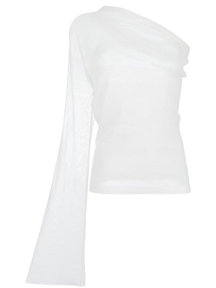 Romeo Gigli Vintage One Shoulder Knitted Top - White