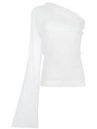 Romeo Gigli Vintage One Shoulder Knitted Top - White