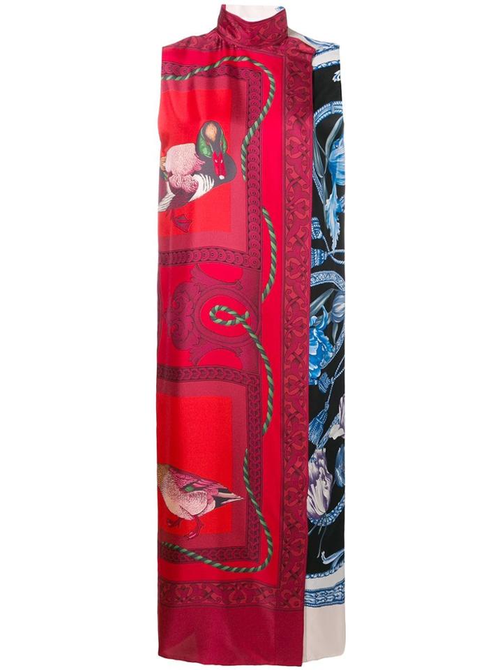 Salvatore Ferragamo Printed Loose Long Dress - Blue