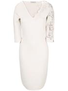 D.exterior Floral Embroidered Dress - Nude & Neutrals