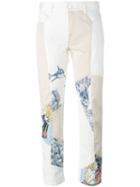 Stella Mccartney - Graphic Print Panel Jeans - Women - Cotton/spandex/elastane - 27, Women's, Nude/neutrals, Cotton/spandex/elastane
