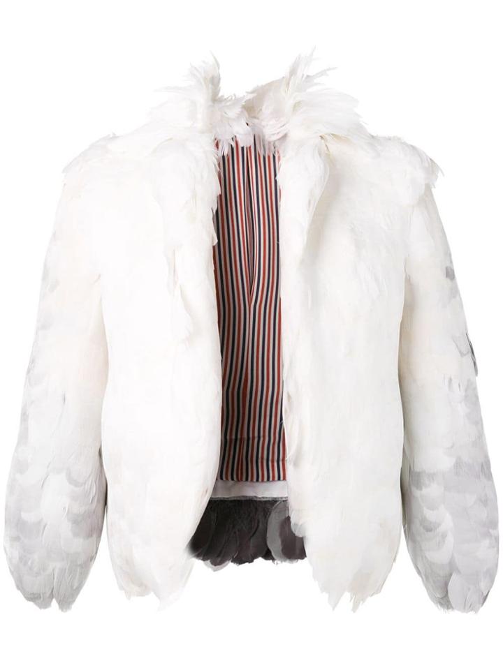 Thom Browne Feather Seagull Embroidered Sport Coat - Grey